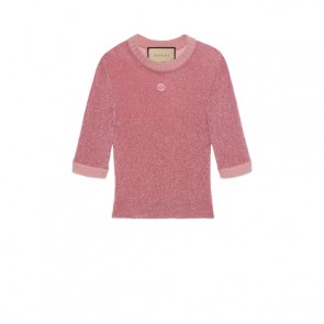 Lady's Gucci Lamé Knit Top With Interlocking G