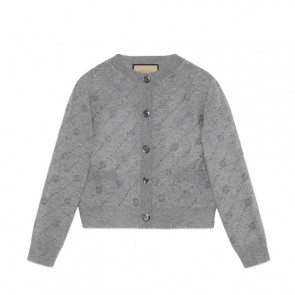 Lady's Gucci Cashmere Cardigan With Interlocking G