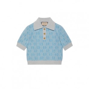 Lady's Gucci GG Wool Jacquard Polo