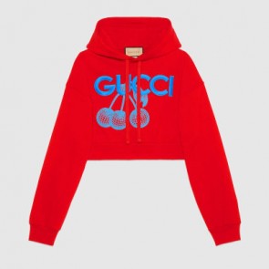 Lady's Gucci Cotton Jersey Hooded Sweatshirt