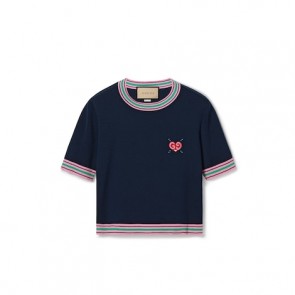 Lady's Gucci Fine Knit Sweater With Embroidery.