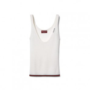Gucci Fine Rib Cashmere And Silk Tank Top