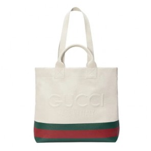 Gucci Canvas Tote Bag With Embossed Detail