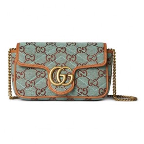 Gucci Pale Blue GG Super Mini Shoulder Bag