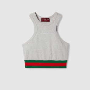Lady's Gucci Cotton Rib Tank Top With Web