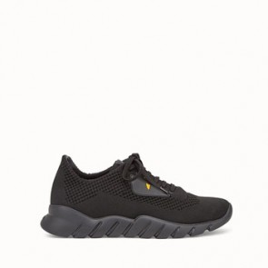 Mens Fabric and black leather running shoes 7E10964SVF0MQ0