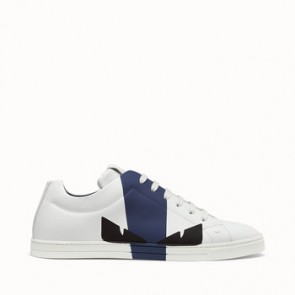 Mens white leather low tops sneakers 7E1159A36AF12X1
