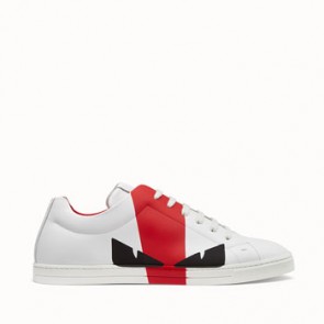 Mens white leather low tops sneakers 7E1159A36AF12X2