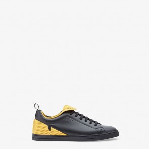 Mens Fendi Black leather sneakers 7E1287A9SIF0DIE