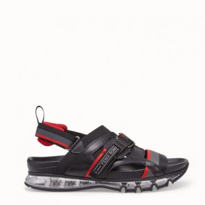 Mens PU and black leather sandals 7X1225A646F15VM