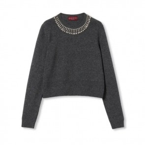 Lady's Gucci Wool And Cashmere-Blend Top 