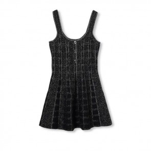 Lady's Gucci Wool And Lamé Check Jacquard Dress