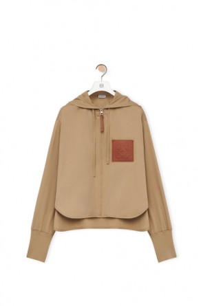 Lady's Loewe Hooded Jacket In Cotton And Silk