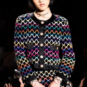 Lady's Chanel Jacket Cotton Tweed Black & Multicolour
