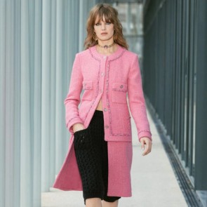 Lady's Chanel Wool & Silk Tweed Coat