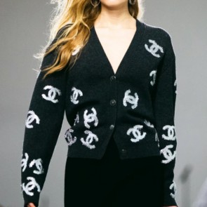 Lady's Chanel Glittered Cashmere Cardigan