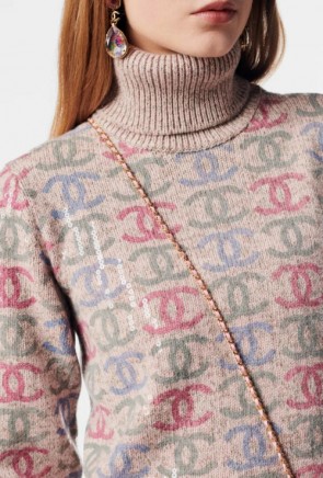 Lady's Chanel Pullover Sweater With Sequins