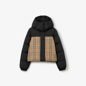 Lady's Burberry Cropped Reversible Puffer Jacket