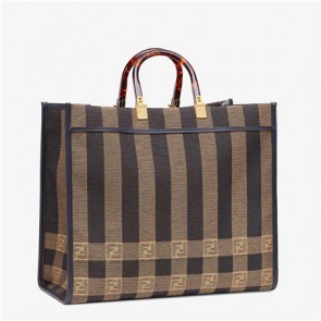 FENDI SUNSHINE LARGE IN BROWN FABRIC 8BH372ABVTF1BAH FOR WOMEN