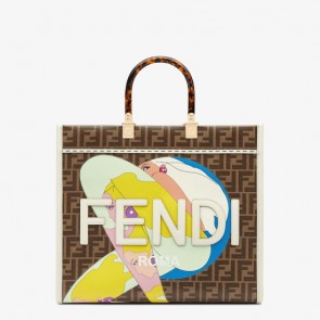 Fendi Sunshine Medium Bag hand inlaid motif Shopper