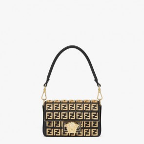 Fendace Mini Baguette Bag With Gold FF Motif 