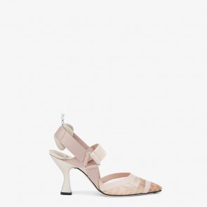 Fendi Slingbacks Colibrì in mesh and black leather Pump Shoes For Women