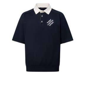 Men's Louis Vuitton Embroidered ‘Marque L.Vuitton déposée’Polo Shirt