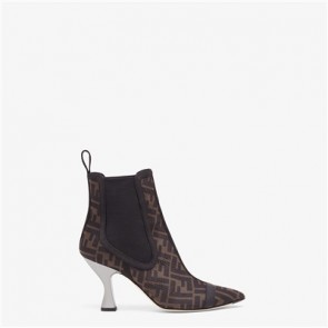 FENDI ANKLE BOOTS Colibrì in black mesh FOR WOMEN