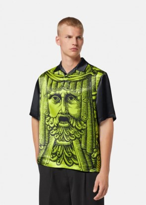 Men's Versace La Maschera Short-Sleeved Polo Shirt