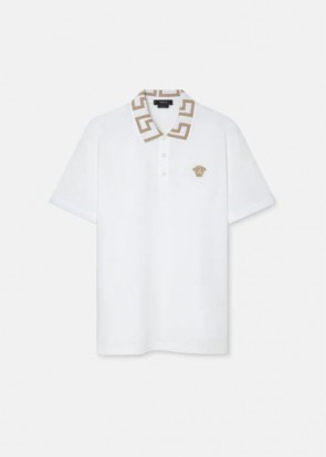Men's Versace Greca Short-Sleeved Polo Shirt