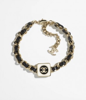 Chanel Gold White & Black Choker Necklace