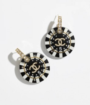 Chanel Metal, Resin & Strass Pendant Earrings