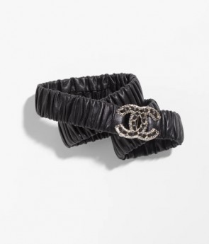 Chanel Belt In Lambskin Gold-Tone Metal & Strass