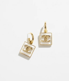 Chanel Metal & Resin Pendant Earrings