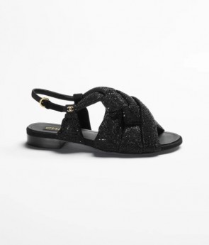 Lady's Chanel Strass & Suede Kidskin Sandals