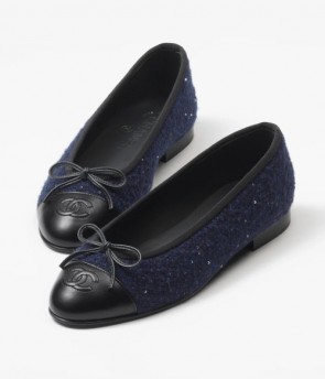 Chanel Ballet Flats Wool Tweed & Lambskin