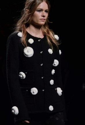 Lady's Chanel 2023/24 Jacket Wool and Cashmere Tweed & Camellias