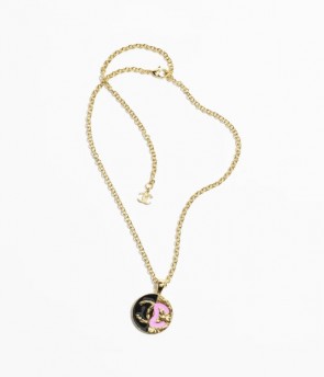 Lady's Chanel Metal Pendant Necklace
