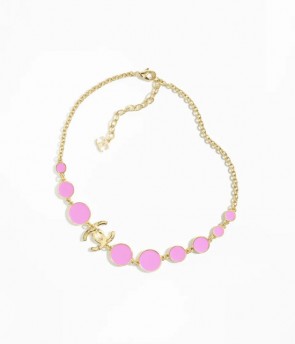 Lady's Chanel Gold & Pink Necklace Cruise 2023/24