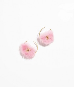 Lady's Chanel Hoop Fur Earrings Cruise 2023/24