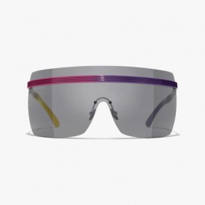 Lady's Chanel Shield Sunglasses Pink & Purple