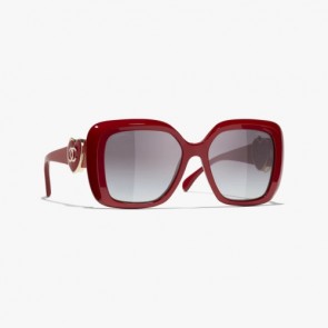 Lady's Square Sunglasses Red
