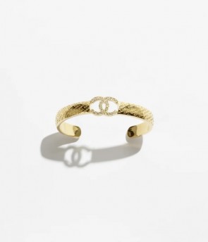Lady's Chanel Cuff In Gold & Crystal