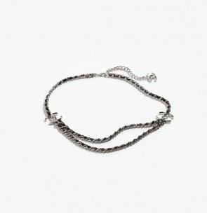 Lady's Chanel Chain Belt in Silver & Black