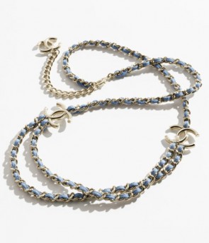 Lady's Chanel Chain Belt in Metal & Denim