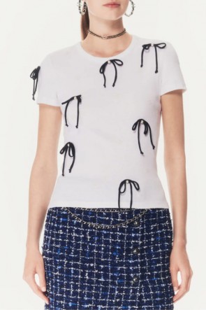 Lady's Chanel Tee-Shirt Embroidered Cotton Jersey