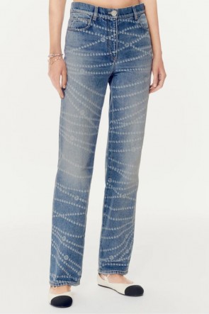 Lady's Chanel Jeans in  Blue & White