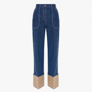 Lady's Gucci GG Cuff Denim Pant