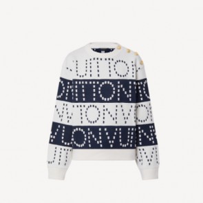 Lady's Louis Vuitton Signature Chunky Stripes Pullover Knit Sweater