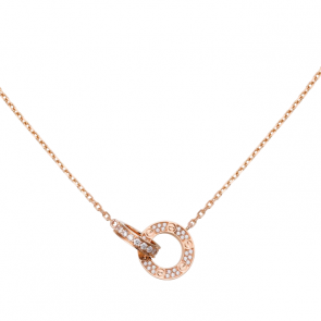 CARTIER LOVE NECKLACE PINK GOLD DIAMONDS B7224529 FOR WOMEN